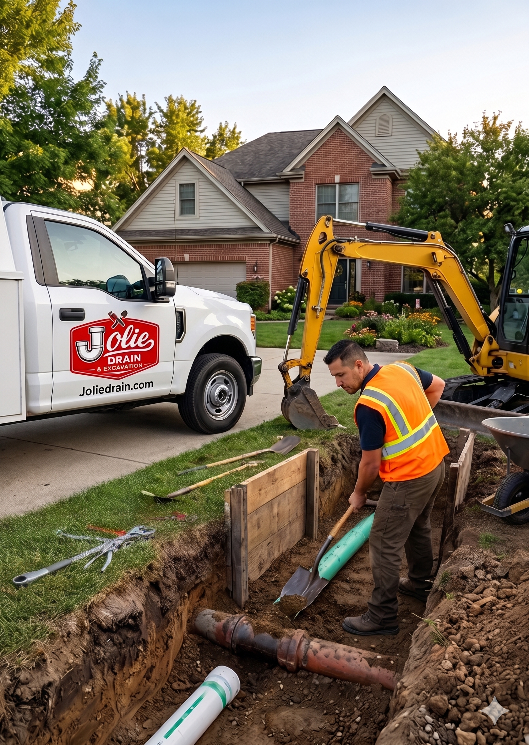 Jolie Drain crew on site